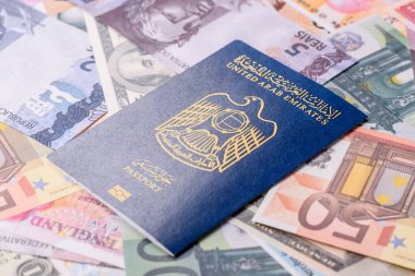 Birleşik Arap Emirlikleri vatandaşının uluslararası pasaportu kağıt banknotlara karşı