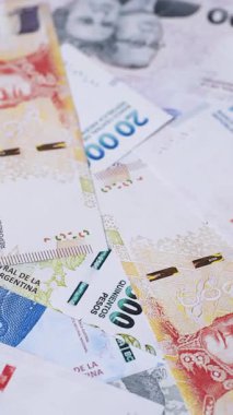 Kağıt para, Arjantin 'in farklı banknotları, peso. Finansal yatırım kavramı