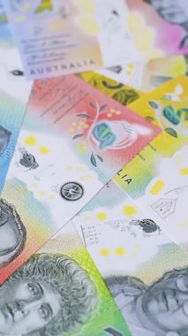 Kağıt para, Avustralya 'nın farklı banknotları, dolar. Finansal yatırım kavramı