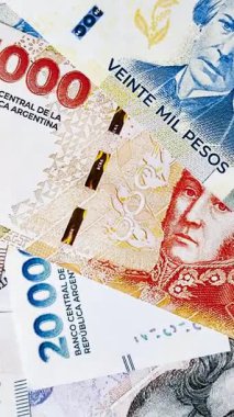 Kağıt para, Arjantin 'in farklı banknotları, peso. Finansal yatırım kavramı