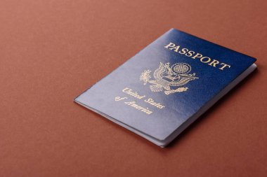 Seyahat, uçmak ve iş yapmak için ABD pasaportu. ABD belgesi, sınırı geçmek için kimlik