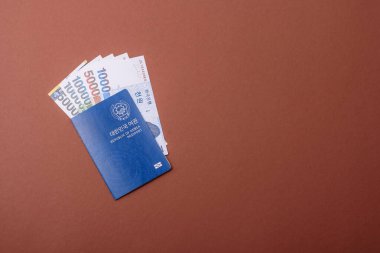 Seyahat etmek, uçmak ve iş yapmak için Kore pasaportu. Güney Kore belgesi, sınırı geçmek için kimlik