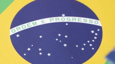 Brezilya pasaportu, Brezilya bayrağının arka planına karşı. Seyahat ve iş belgesi