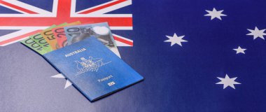 Seyahat etmek, uçmak ve iş yapmak için Avustralya pasaportu. Avustralya belgesi, sınırı geçmek için kimlik