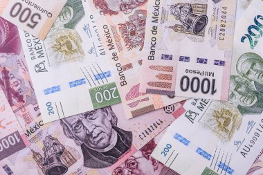 Para, Meksika parası, peso banknotlar. Meksika pezosu şeklinde kavramsal mali altyapı