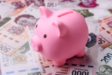 Para, Meksika parası, peso banknotlar. Meksika pezosu şeklinde kavramsal mali altyapı