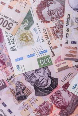 Para, Meksika parası, peso banknotlar. Meksika pezosu şeklinde kavramsal mali altyapı