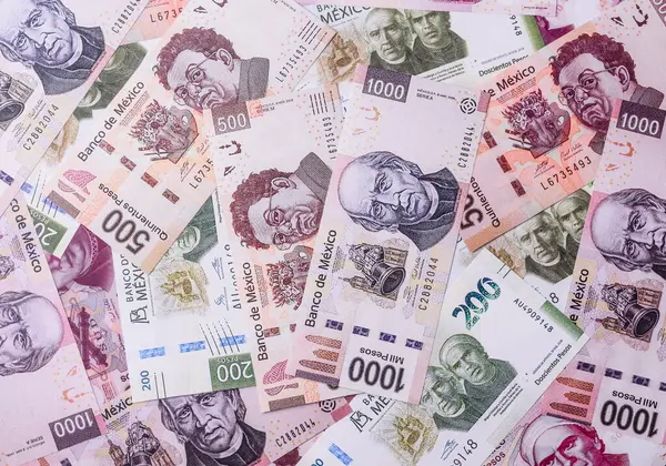 Para, Meksika parası, peso banknotlar. Meksika pezosu şeklinde kavramsal mali altyapı