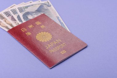 Seyahat etmek, uçmak ve iş yapmak için Japon pasaportu. Japonya belgesi, sınırı geçmek için kimlik