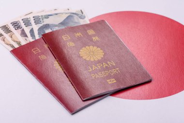 Seyahat etmek, uçmak ve iş yapmak için Japon pasaportu. Japonya belgesi, sınırı geçmek için kimlik