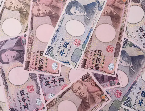 Japon kağıt para birimi, Japonya 'nın parasının arka planı. Asya işi, satışlar, sigorta, vergiler