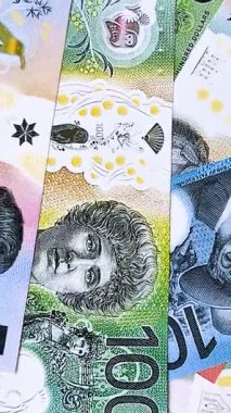 Kağıt para, Avustralya 'nın farklı banknotları, dolar. Finansal yatırım kavramı