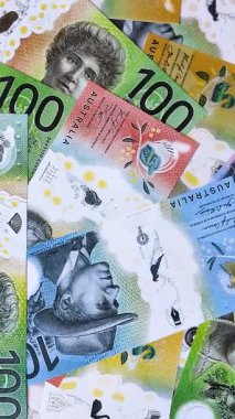 Kağıt para, Avustralya 'nın farklı banknotları, dolar. Finansal yatırım kavramı