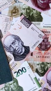 Para, Meksika parası, peso banknotlar. Meksika pezosu şeklinde kavramsal mali altyapı