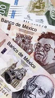 Para, Meksika parası, peso banknotlar. Meksika pezosu şeklinde kavramsal mali altyapı