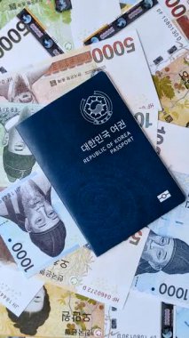 Seyahat etmek, uçmak ve iş yapmak için Kore pasaportu. Güney Kore belgesi, sınırı geçmek için kimlik