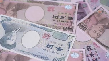Japon kağıt para birimi, Japonya 'nın parasının arka planı. Asya işi, satışlar, sigorta, vergiler