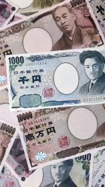 Japon kağıt para birimi, Japonya 'nın parasının arka planı. Asya işi, satışlar, sigorta, vergiler