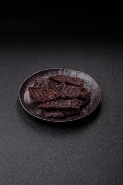 Atıştırmalık ya da kurutulmuş et, kurutulmuş kurutulmuş kurutulmuş et. Biftek, bira için et.