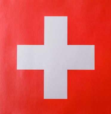 Bağımsızlığın sembolü olarak kırmızı, beyaz ve mavi renkte İsviçre bayrağı. Tasarımınız için arka plan olarak İsviçre bayrağı