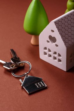 Anahtarlar, gayrimenkul, kendi evin ya da iş yerin ipotekle alınmış. Mülkiyet ve kapının anahtarları.