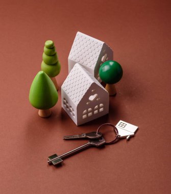 Anahtarlar, gayrimenkul, kendi evin ya da iş yerin ipotekle alınmış. Mülkiyet ve kapının anahtarları.