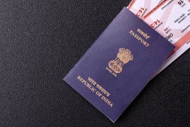 Hindistan pasaportu ve seyahat, uçma ve iş yapma biletleri. Hindistan belgesi, sınırı geçmek için kimlik