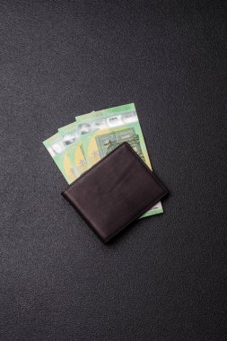 Kağıt para, euro banknotları, tasarruf için nakit, yatırımlar ve ticari işlemler. Tasarımınız için bir mali geçmiş olarak Euro kağıt para