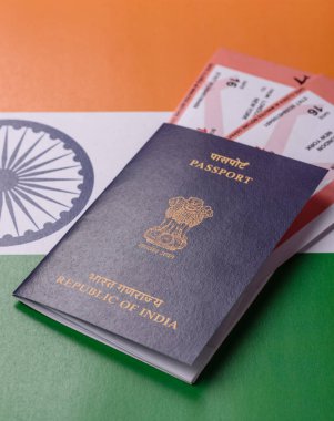 Hindistan pasaportu ve seyahat, uçma ve iş yapma biletleri. Hindistan belgesi, sınırı geçmek için kimlik