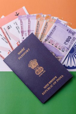 Hindistan pasaportu ve seyahat, uçma ve iş yapma biletleri. Hindistan belgesi, sınırı geçmek için kimlik