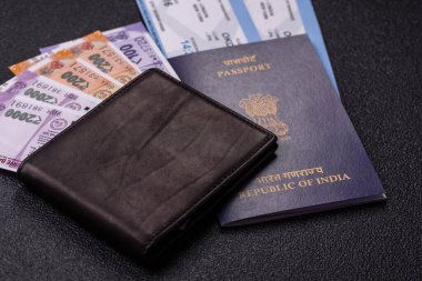 Hindistan pasaportu ve seyahat, uçma ve iş yapma biletleri. Hindistan belgesi, sınırı geçmek için kimlik