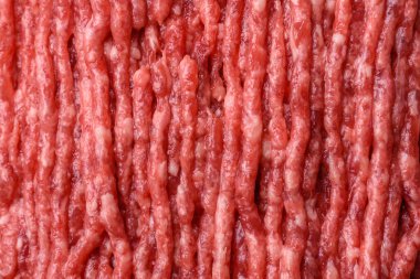 Çiğ kıyma ya da domuz eti, hamburger için kıyma. Gıda arkaplanı olarak kıyma kırmızısı