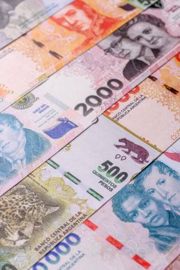 Arjantin kağıt parası, döviz veya seyahat için para birimi olarak peso banknotlar. İş geçmişi olarak Arjantin parası