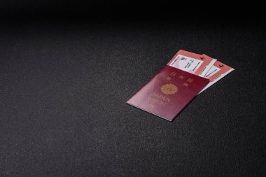 Japon vatandaşı pasaportu, seyahat, göç ya da turizm için vize belgesi. Tasarımınız için Japon pasaportu