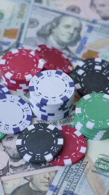 Kumarhane fişleri, bahisler, kumar, kazanma ya da kaybetme riski. Tasarımınız için arka plan olarak bahis çipleri