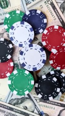 Kumarhane fişleri, bahisler, kumar, kazanma ya da kaybetme riski. Tasarımınız için arka plan olarak bahis çipleri