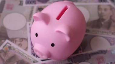 Japonya, Japon yeni kağıt banknotlar, iş için para, finansal işlemler ve anlaşmalar. Tasarımınız için finansal bir arkaplan olarak Japonca yen.