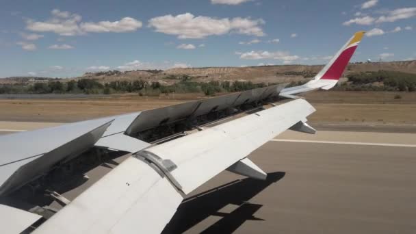 Madrid 2022 Iberia Airlines Voando Avião Vista Viaduto Janela Avião — Vídeo de Stock
