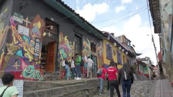 Sudamérica Colombia Bogotá Agosto 2022 Candelaria Antiguo Distrito Colonial Español — Vídeo de stock