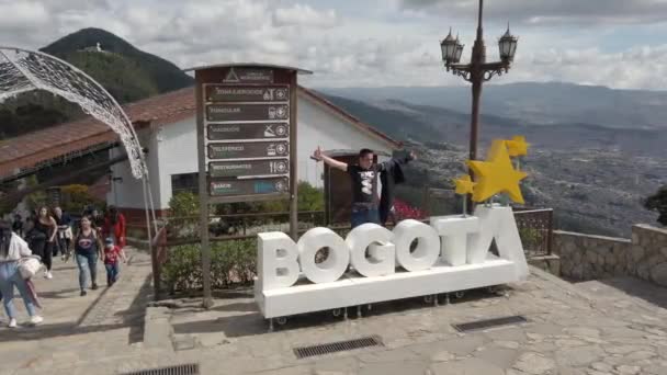 Augustus 2022 Cerro Monserrate Kerk Bogota Hoofdstad Van Colombia Zuid — Stockvideo