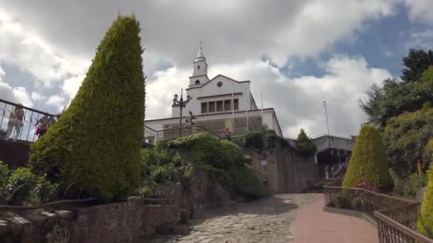 Augustus 2022 Cerro Monserrate Kerk Bogota Hoofdstad Van Colombia Zuid — Stockvideo