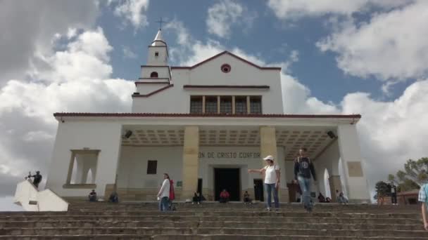 Sierpień 2022 Cerro Monserrate Kościół Stolicy Kolumbii Bogocie Ameryce Południowej — Wideo stockowe