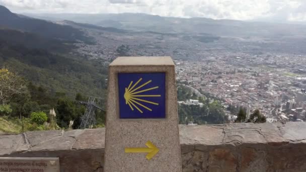 2017 Bogota Augaugust 2022 Way James Camino Santiago Compostela Sign — 비디오