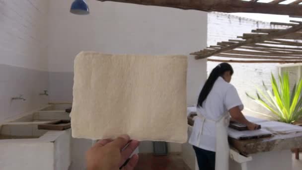 Колумбія Баріхара Паперова Фабрика Домашнього Виробництва Паперу Повний Процес Виготовлення — стокове відео