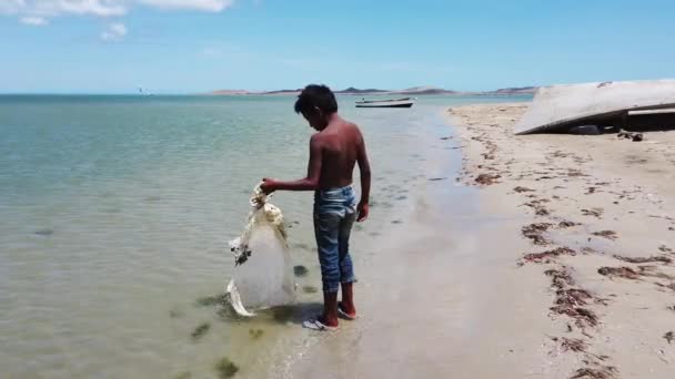 Cabo Vela Guajira Colombia 2022 Plastic Afval Vervuilt Zee Stranden — Stockvideo
