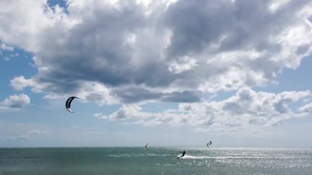 Cabo Vela Guajira Colombia 2022 Kite Surf Océano Caribe Actividades — Vídeo de stock