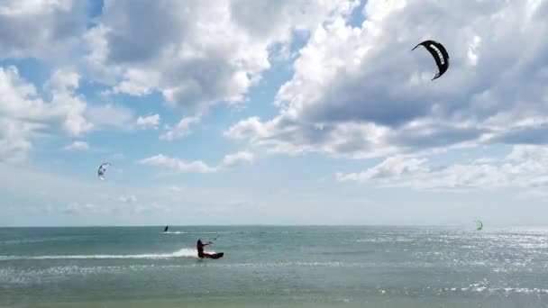 Cabo Vela Guajira Colombia 2022 Kite Surf Océano Caribe Actividades — Vídeo de stock