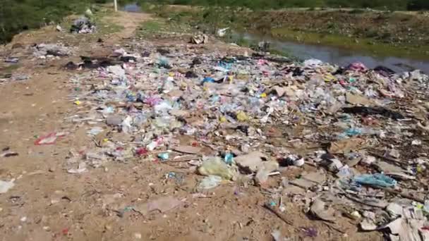 Colombia Uribia Gujiara 2022 Olagligt Och Olagligt Avfall Dumpa Utomhus — Stockvideo