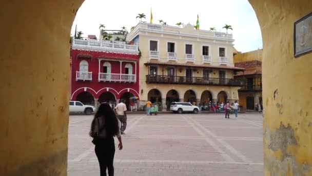 Kolombia Cartagena Indias 2022 Berjalan Jalan Jalan Jalan Kota Tua — Stok Video
