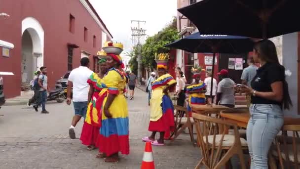 Colombia Cartagena Indias 2022 Paseando Por Las Calles Antigua Colonia — Vídeo de stock